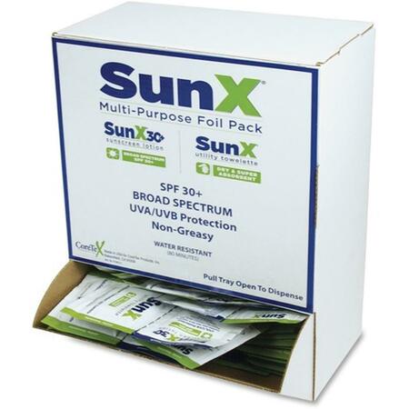 CORETEX PRODUCTS Sunx Sunscreen Towelettes-With Dispenser-5 In. X 8 In.-50 Wipes SUXCTSS010661